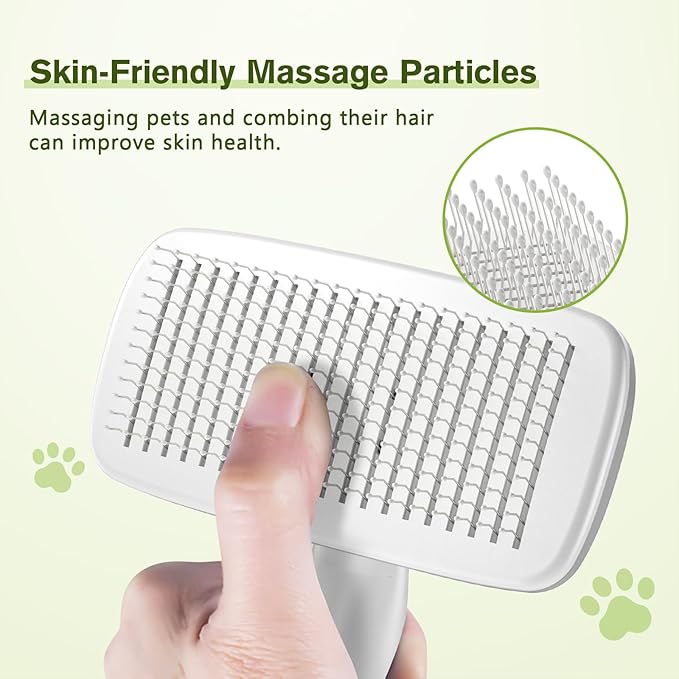 Pecute Self-Cleaning Slicker Brush for Dogs, Cats, Lightweight Dog Brush for Shedding Massaging Grooming, Cat Brush Gently Removes Loose Fur Undercoat for Dogs Cats Rabbits of All Hair Types