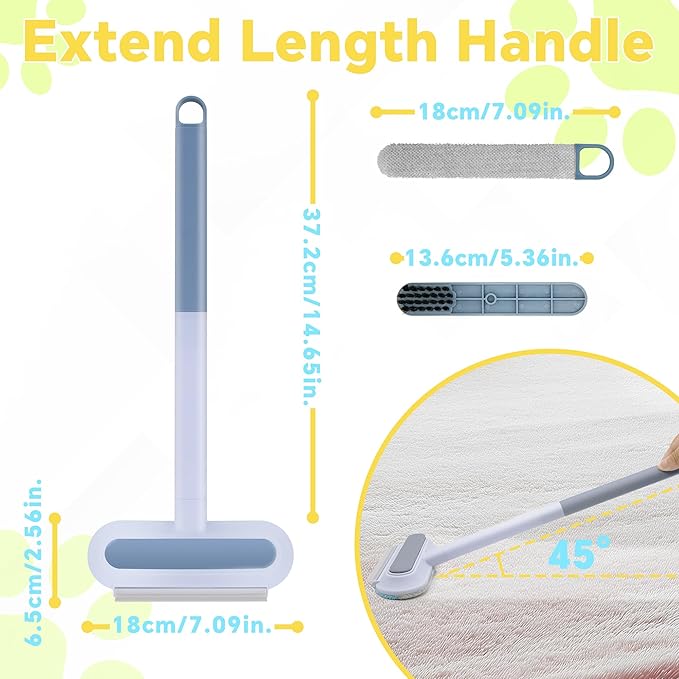 Pet Hair Removal Tool, 4 in 1 Cat and Dog Hair Remover, Gentle on Furniture, Reusable, Washable Cat Hair Remover Brush for Car, Couch, Carpet, Clothes, Window and Laundry