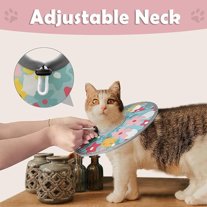 LOS ANDES Adjustable Cat Recovery & Protective Collar - Alternative to Traditional Neck Cones, Prevent Licking Wounds After Surgery, Lightweight Design for Kittens & Puppies