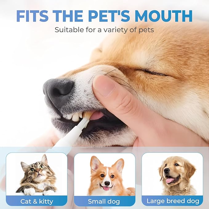 Pet Toothbrush Pen, 2025 Upgrade Pet Oral Repair Gel, Dog & Cat Dental Care, Fresh Breath, White