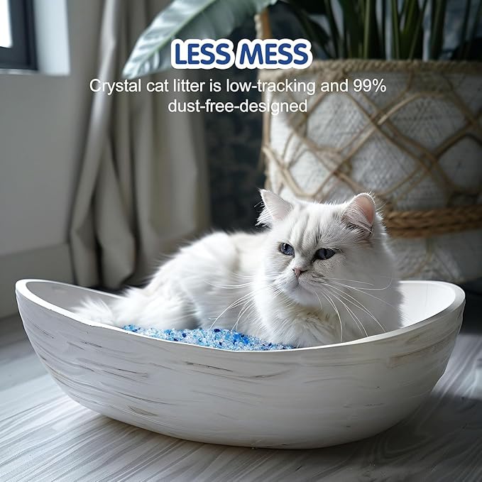 COCOYO Lavender-Scented Crystal Cat Litter I Silica Gel Cat Litter – 17.2 Lbs Value Pack (4.3 Lbs x 4)