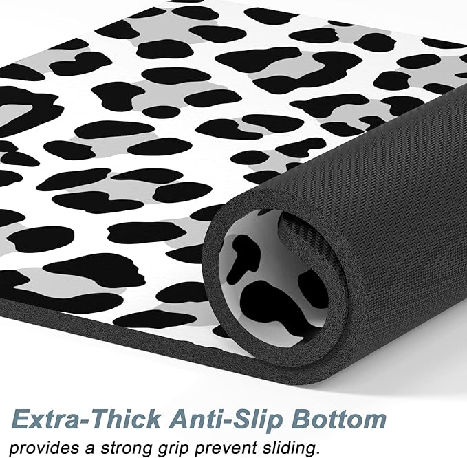 Rnivvi Dog Food Mat, 16" x 24" Leopard Absorbent Dog Cat Bowl Mat for Food and Water, Cute Anti-Slip Rubber Pet Feeding Rug Protect Floors, Puppy Placemat for Feeding & Watering Supplies, Leopard