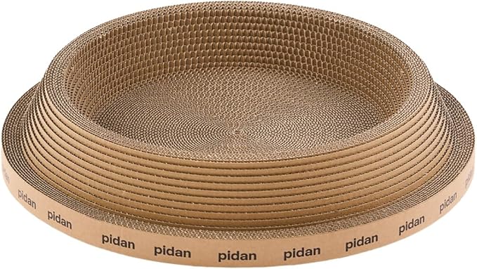 pidan Cat Scratcher Cardboard, Round Cat Scratchers Bed for Indoor Cats Scratching Board,A-Grade Corrugated Base Paper,Safe Glue (Cone Type)