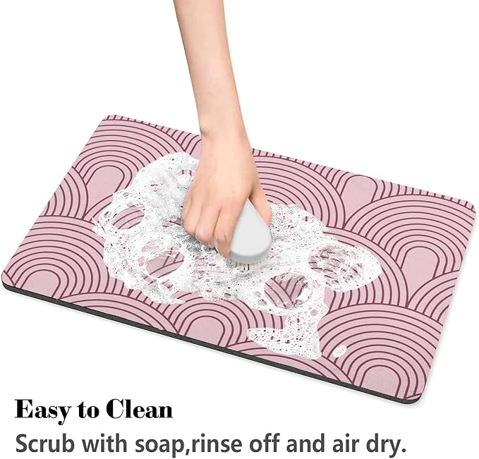 Dog Food Mats for Floors Absorbent, Pet Cat Food Mat - Quick Dry Dog Bowl Mats for Food and Water, Eco-Friendly Boho Pet Supplies