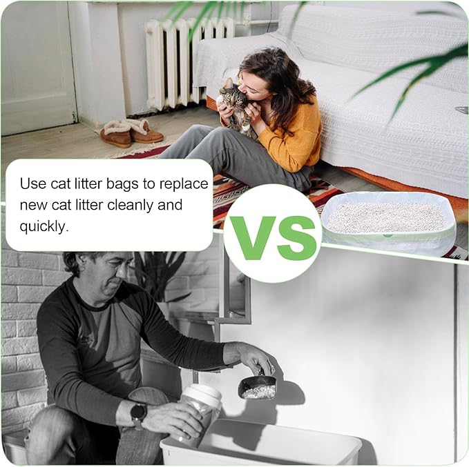 Cat Litter Liners Large, 30 Pack Jumbo Drawstring Cat Litter Bags, Extra Thick Litter Pan Liners Heavy Duty 36"x16" for cat