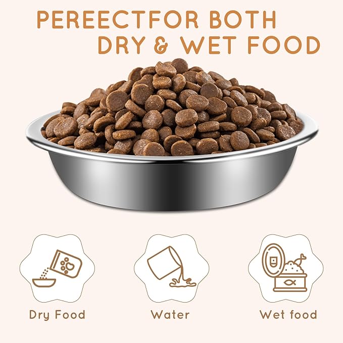 12Pcs Cat Bowls,Stainless Steel Cat Food Bowls,Metal Cat Dishes Whisker Fatigue Relief,Shallow Cat Food Dish for Indoor Kitten,Replacement Basic Cat Plates for Elevated Stand(5.5 Inch)