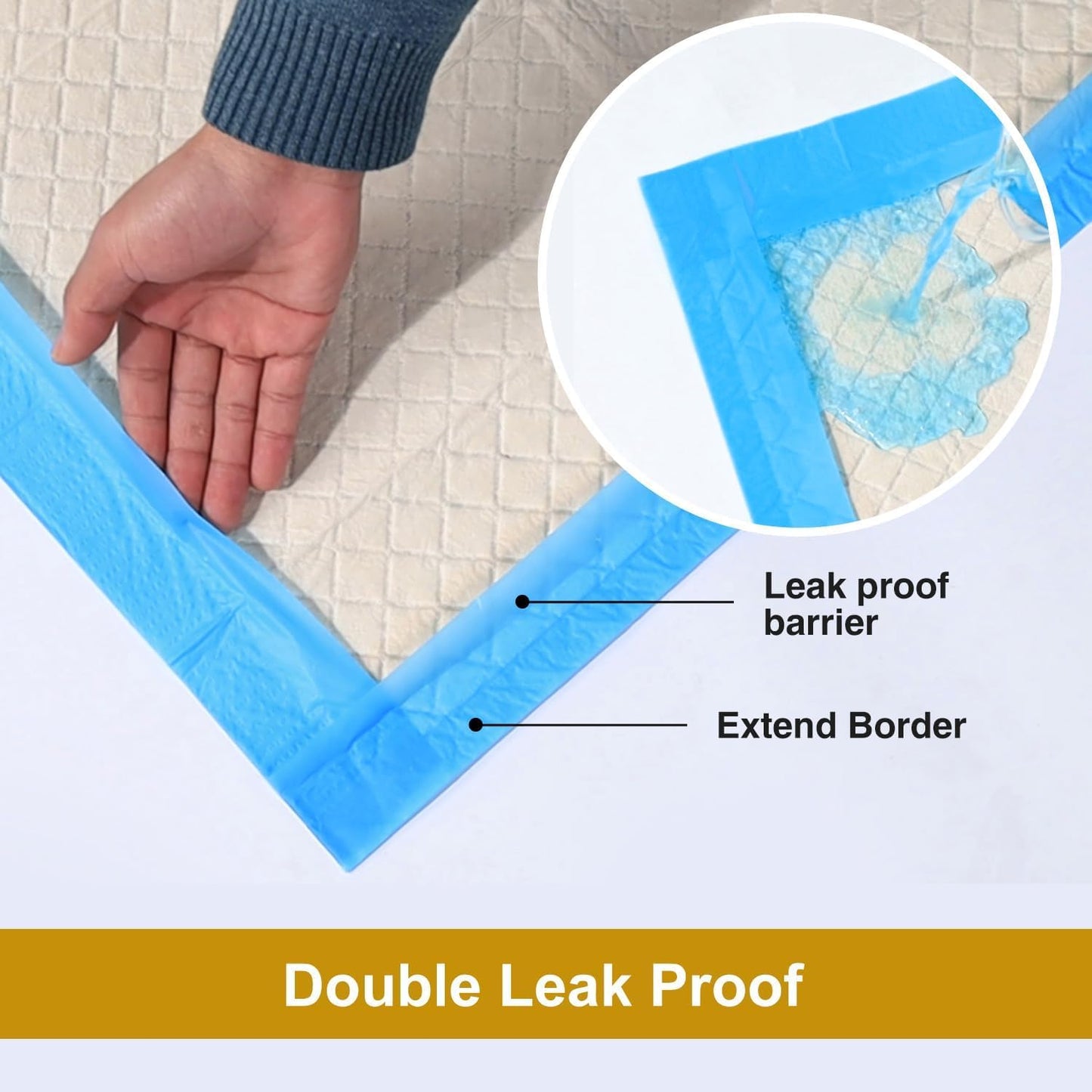 Gardner Pet Ultra Absorbent Thicker Dog Pee Pads Extra Large XL 28"x34" Leak-Proof Odor-Control Blue Puppy Training Pads Full Edge-Wrapping Pad for Dogs Dogs, Puppies, Doggie, Cats, Rabbits - 30 Ct