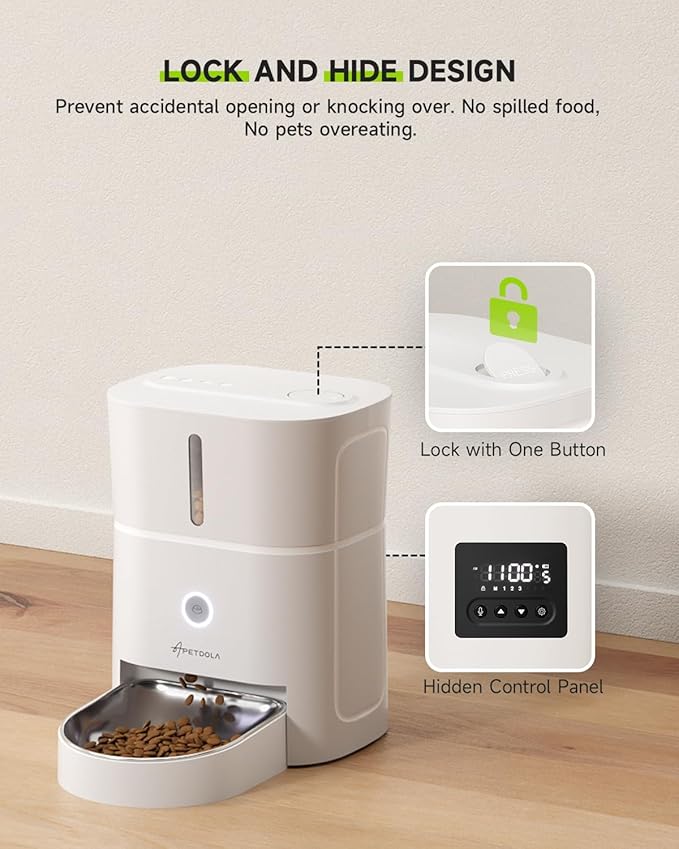 Cat Water Fountain Stainless Steel 4.5L +3L Automatic Cat Feeder， 5G & 2.4G Wi-Fi Cat Food Dispenser Pet Feeder Set