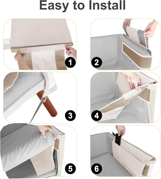 Cat Scratch Sofa Protector,27.6L*19.6Winch Cat Scratch Furniture Protector Pad Couch Arm Sheild with Natural Sisal for Protecting Couch Sofa Chair Furniture（Beige/Left Handed