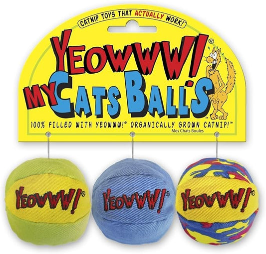Yeowww! My Cats Balls, 2 Packs with 3 Balls per Pack