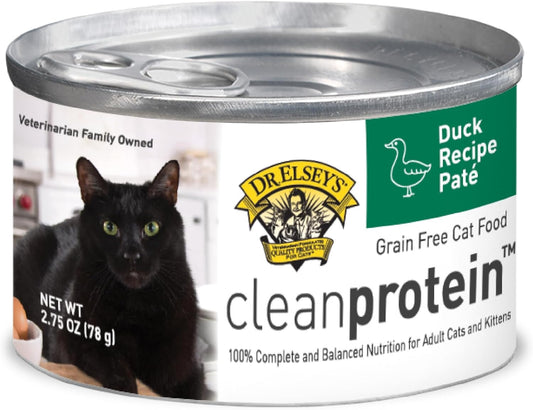 Dr. Elsey's cleanprotein Duck Recipe Wet Cat Food Case of 24, 2.75 oz Canned Food