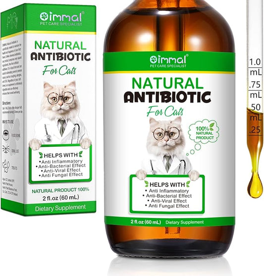 Antibiotics for Cats, Cat Antibiotics for Injections, Natural Cat antibiotic for Immune & Allergy Relief, Cough Relief, Yeast Injection, UTI Treatments, Cats Antibiotic Drops, 60ML