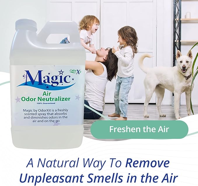 Magic Air Odor Neutralizer Spray, Powerful Dog & Cat Urine Odor Neutralizer, Safe Air Refresher for Home, Safe Odor Absorber for Pet, Closet & Any Strong Odor Remover, 64oz