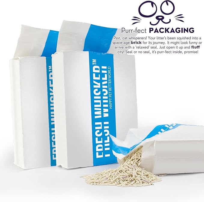 FreshWhisker Tofu Cat Litter, Ultimate Odor Control, Quick and Strong Clumping, Low Dust, Less Tracking, Less Cleanup, Longer Lasting Plant Based 5-in-1 Kitty Litter (Probiotic 5.5 LB Bag)