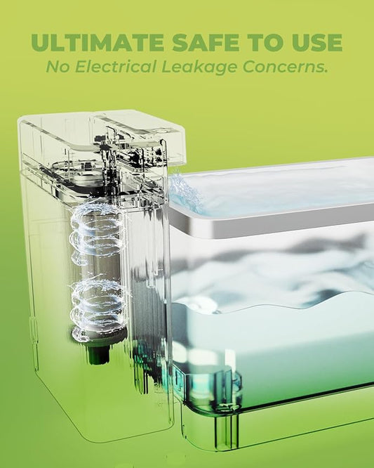 Furbulous True Clean-Drinking Automatic Water Dispenser with Ultrafiltration Tech, 316 Stainless Steel & BPA-Free Trays, 3.3L/112oz Large Bowl, Two-Mode Quiet Fountain for Cat/Medium Dog/Pet (Black)