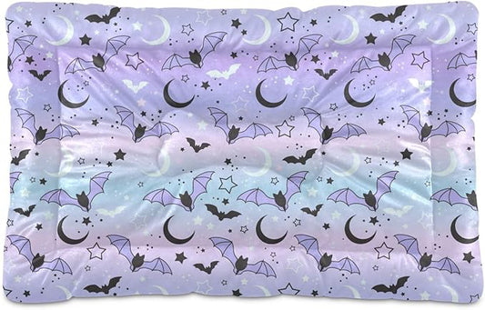 Pet Bed Purple Bat Moon Dog Bed Mat Absorbing Non Slip Pad Pet Sleeping Mat for Small, Medium, and Large Dogs Puppy Cat 36 in x 24 in