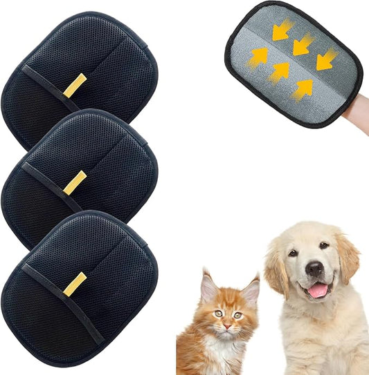 Pet Hair Remover Electrostatic Gloves for Cats Dogs 2025 Reusable Cat Hair Removal Glove, Static Electricity Pet Hair Remover for Couch, Carpet, Clothing, Car Seats (3Pcs)