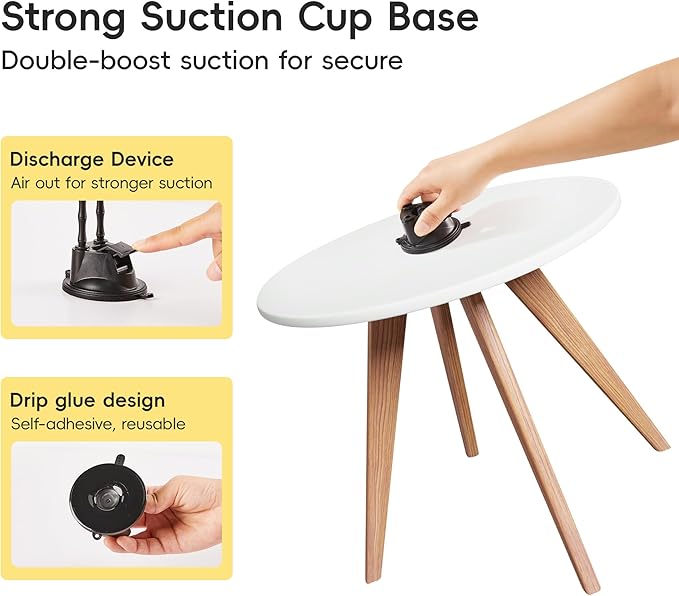 Potaroma Suction Cup Cat Wand Toys, Dual-Wand Interactive Kitten Toy for Indoor Cats with 5 Pcs Feathers Balls Attachments, Charcoal Base