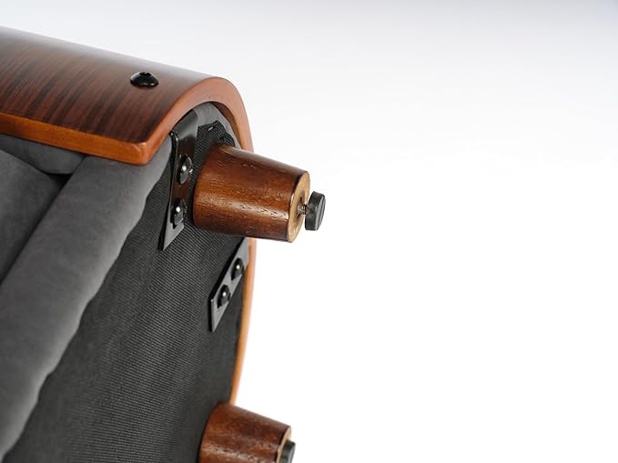 HomSof 26.38" Scandinavian Style Elevated Dog Cat Bed Pet Sofa with Solid Wood Legs and Bent Wood Back with Velvet Cushion,Small Size，Grey+Brown