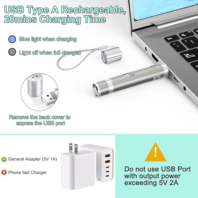 TBTeek Cat Toy, USB Rechargeable Interactive Kitten Toy, 7 Light Modes & Adjustable Patterns, Portable Pet Cat Mouse Toy for Fun Chase Play Exercise (2 Pack)