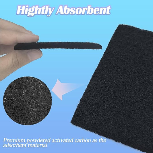 NewKe 6 Pack Activated Carbon Replacement Filters for HAPAW Stainless Steel Litter Box with Lid, Activated Charcoal Filters Compatible with SZEE XL Stainless Steel Litter Box