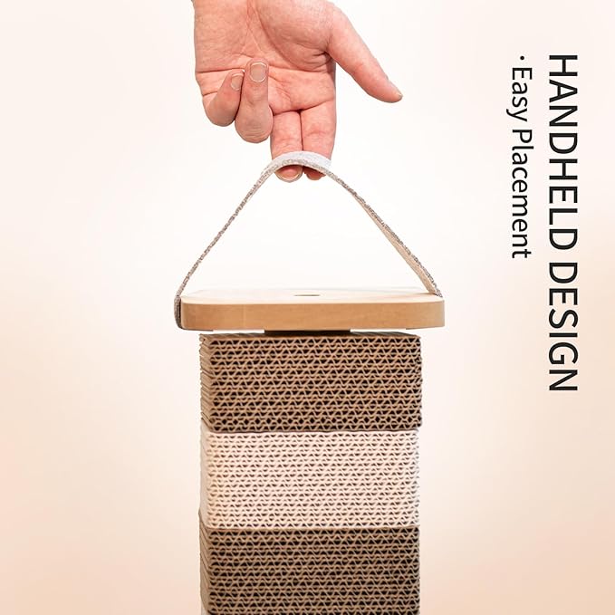 Cardboard Cat Scratching Post 24.2 Inch, Cat Scratcher for Indoor Cats Scratch Board for Kittens or Smaller Cats