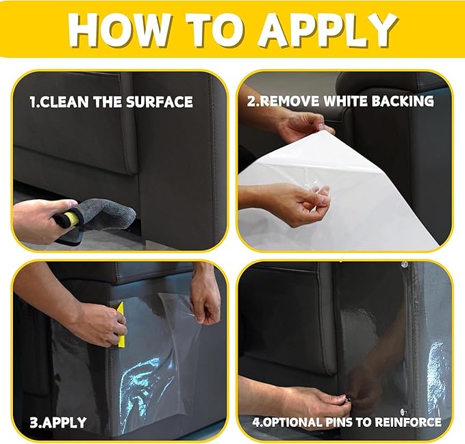 Anti-Cat Scratch Furniture Protector, 200" x 12", Single-Side Cat Couch Scratch Protector with 50 Twist Pins + 1 Scraper