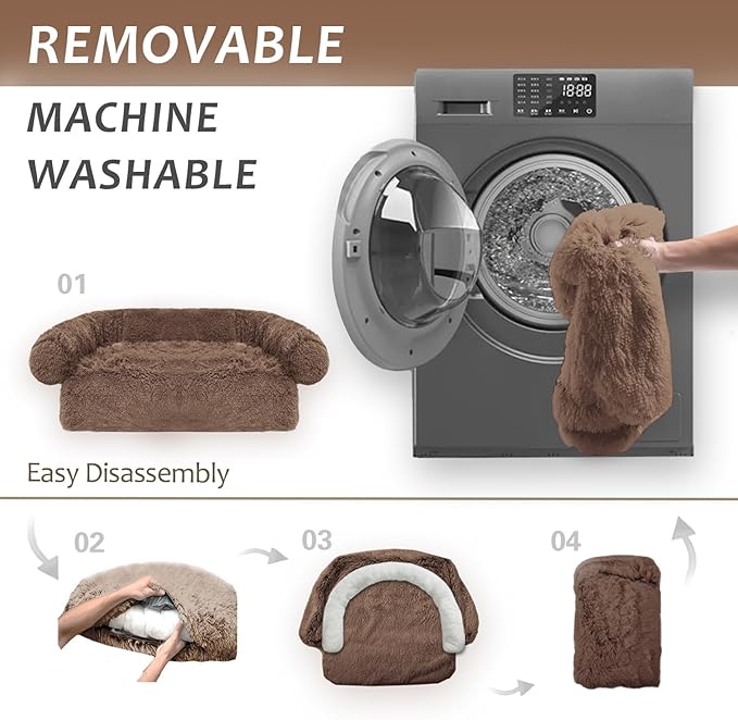 Dogs/Cats Bed Mats, Dog Pad Couch Cover for Dogs, Sofa Style Luxurious Mat for Pets, Waterproof Lining and Nonskid Bottom Perfect on Dog Crate, Cat Cage or in The Car. (Desert Brown, M)