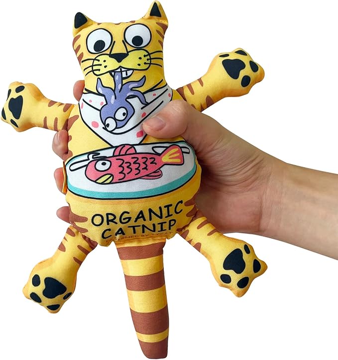 TTcat Organic Catnip Toy for Cats & Kittens,Cat Chew Toy for Indoor Cats,Yellow CAT…