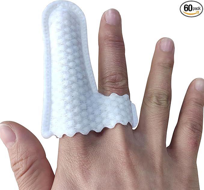 H&H Pets Disposable Finger Toothbrush Dental Dry Wipes for Dogs & Cats -Ultra Soft, Fragrance Free, Hypoallergenic, 60 Count