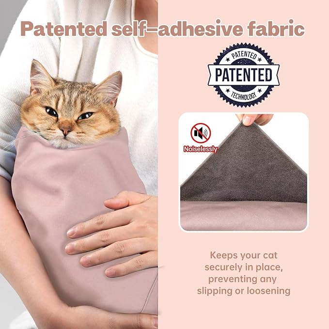 Paw Legend 27.6" Cat Wrap for Grooming Cat Wrap for Cutting Nails Cat Restraint for Nail Clipping Self Adhesive Blanket Restraint Cloth for Cats Within 15lbs
