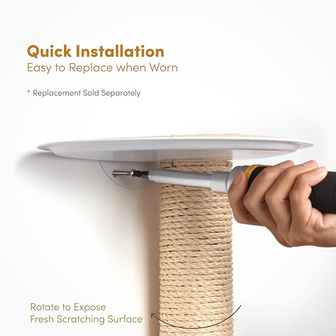 68" Tall Wall-Mounted Cat Tree – Modern Space-Saving Cat Shelf with Sisal Scratching Post & Steel Climbing Steps – Stylish Cat Wall Furniture for Small Spaces