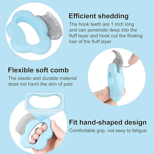 Pet Grooming Supplies, Massaging Comb for Removing Matted Fur and Knots/Tangles, Perfect for Long and Short Hair Pets (3 Packs)