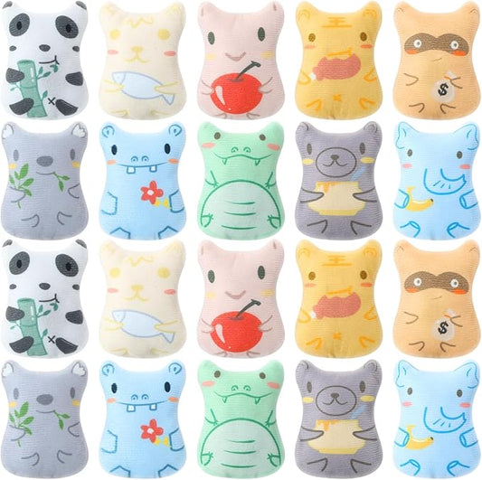 Gejoy 20 Pieces Catnip Toys for Indoor Cat Plush Cat Chew Toys Kitten Catnip Kitten Entertaining Interactive Dolls (Charming)