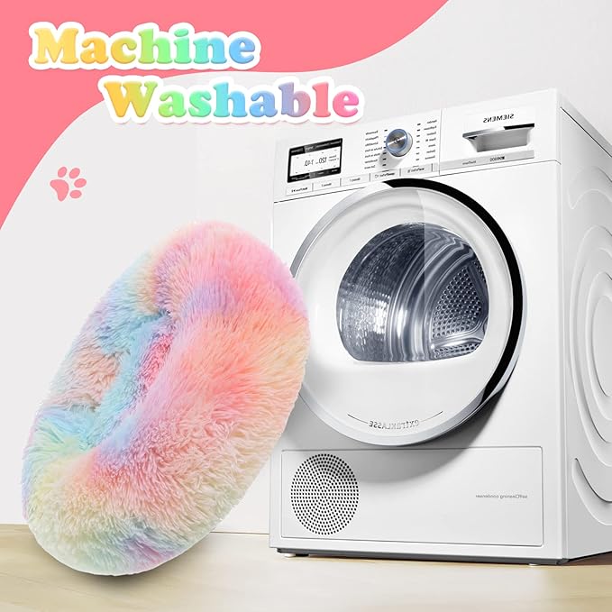 JOLLYVOGUE Dog & Cat Bed, Calming Anti-Anxiety Pet Bed for Small Dogs, Fluffy Donut Cushion for Small and Medium Pets (20")