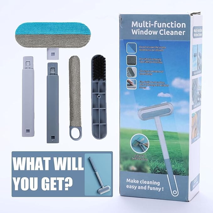 Multifunctional Pet Hair Remover/Window Screen Cleaner for Laundry Reusable Washable Lint Brush for Furniture Hair Complete 4 in 1 14.9Inch Cat Hair Remover Effective on Carpets Car Seats Bedding