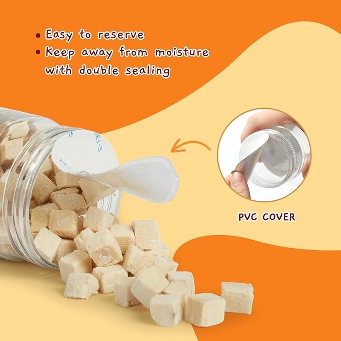 Jungle Calling Freeze Dried Chicken Cat & Dog Treats, Single Ingredient Chicken Bites for Cats & Dogs, High Protein Pet Training Treats, Edible Organic Food Topper, 10.58 oz