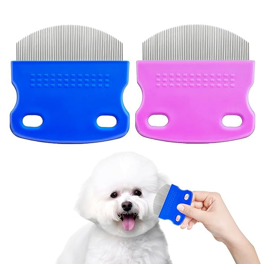 2 Pack Professional Eye Comb For Pets,Stainless Steel Tear Stain Remover For Cats & Dogs,Gentle Round-Head Grooming Tool,Precisely Removes Stains, Dirt And Debris From The Eye Area