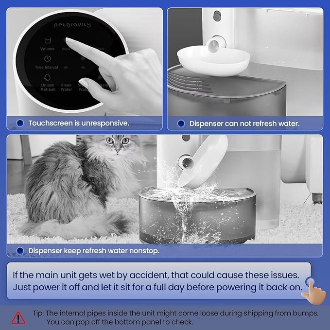 Saker Automatic Cat Water Dispenser: Smart Pet Water Fountain No Filter for Small Dogs - Wireless 3L Rechargeable Smart Cat Fountain - Wastewater Separation