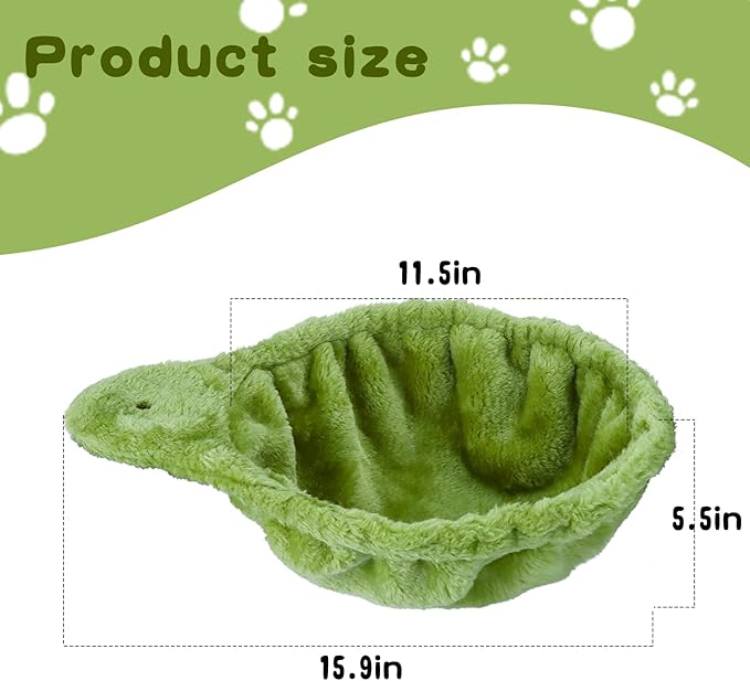 Cat Tree Hammock,Cozy Cat Tree Hammock for Large Cats with Deep Basket,Cat Tree Hammock Add On Attachment Design for Cat Tower,Cat Tree Hammock Replacement Extra Large (12.4") (Green)