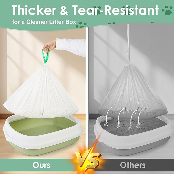 30 Count 36"x18" Large Litter Box Liners,XL Jumbo Drawstring Extra Thick Cat Litter Bags,Extra Durable Cat Litter Bags for Pet Supplies