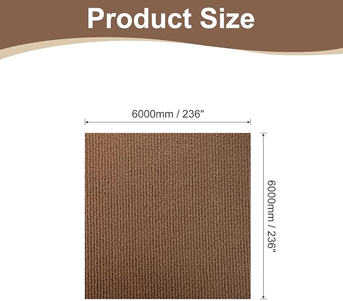 uxcell Self-Adhesive Cat Scratching Mat, 1 Roll 236" x 236" Couch Protector from Cat Claws for DIY Sofa, Wall, Doors, Cut Anti Cat Scratch Pad Carpet Mat, Brown