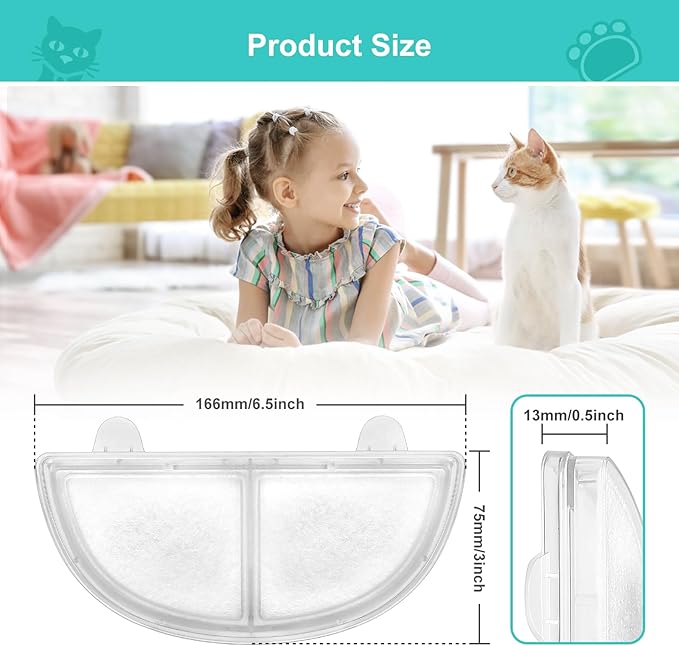 9 Pack Pet Fountain Replacement Filters for Wireless Pumps Cat Water Fountain Dog Water Dispenser WF20/CF20, Triple Filtration System Replacement Filters