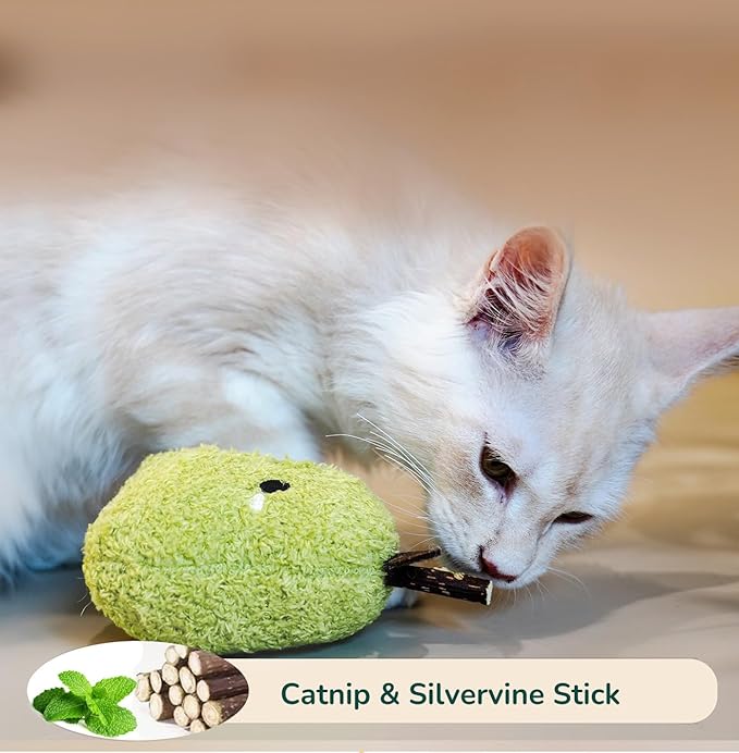 Durable and lnteractive Cat Teething Stick Toys: Chewing Stick, Grinding Teeth Rod, and chewable Cat Doll for Your Pet's Entertainment (Green)