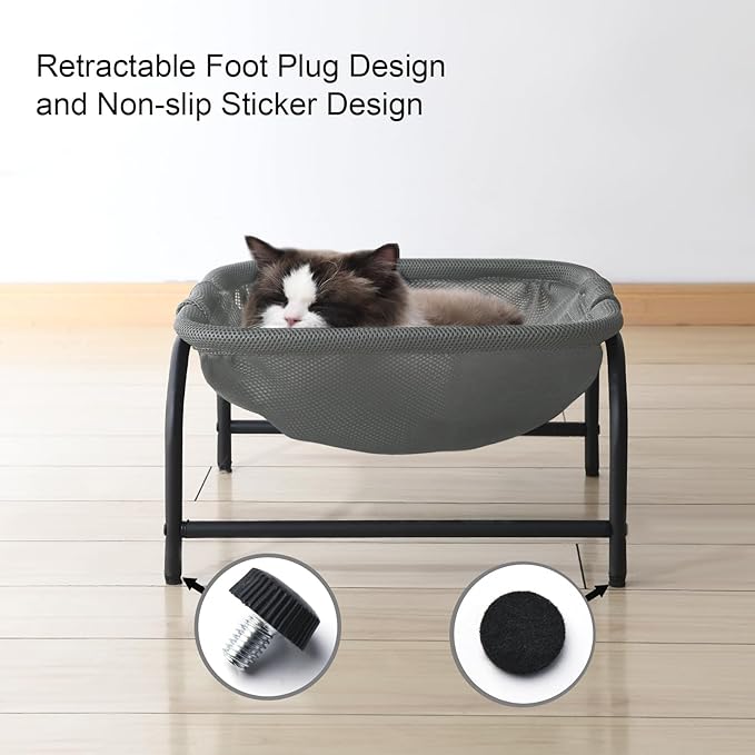 Cat Bed [Designed for Big Cats] Cat Hammock Dog Bed Pet Square Hammock Bed Free-Standing Kitty Sleeping Couch Pet Supplies Whole Wash Stable Detachable Easy Assembly Indoor Outdoor