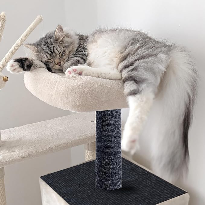 Cat Scratch Couch Furniture Protector, Adhesive Cat Scratch Pad Deterrent for Furniture, DIY Climbing Scratcher for Indoor Cats (Dark Grey, 78.7x15.8 in)