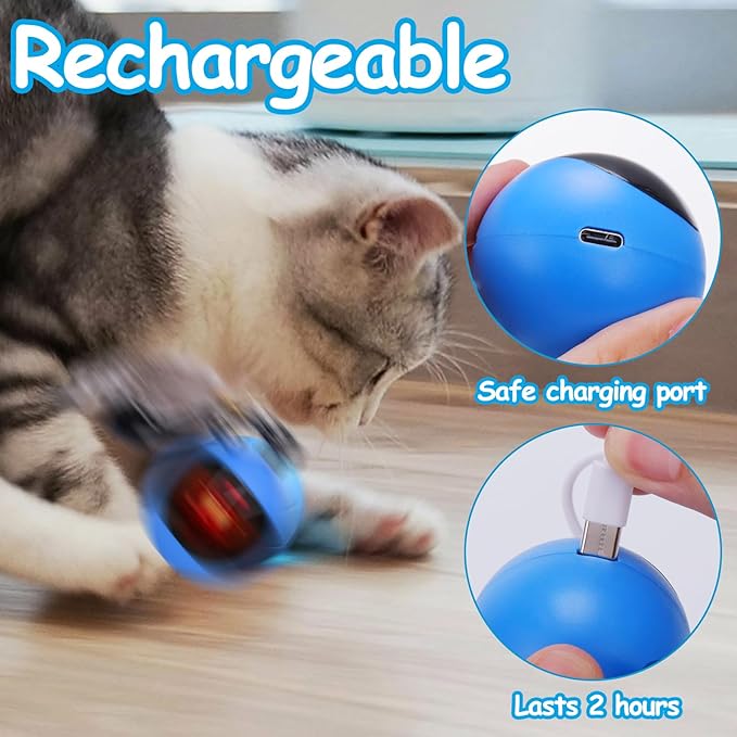 Mity Rain Interactive Cat Toy - Ball for Indoor Jumping and Rolling in Pouch, Hide and Seek Mat for Self Play, Boredom Relief and Activating Natural Hunting Instincts - Kitten Toys