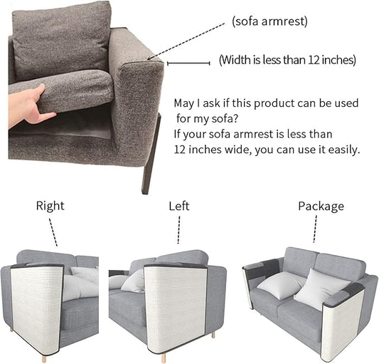 Cat Scratcher Couch- Natural Sisal Furniture Protection from Cats - Corner cat Scratcher Couch for Chair,Sofa - Easy Installation