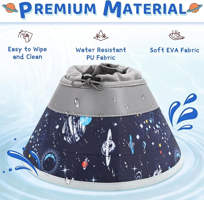 Cat Cone Collar Soft to Stop Licking, Adjustable, Foldable Lightweight Kitten Cones After Surgery Recovery for Cats & Kittens, Cat Cone Alternative (Grey, S)