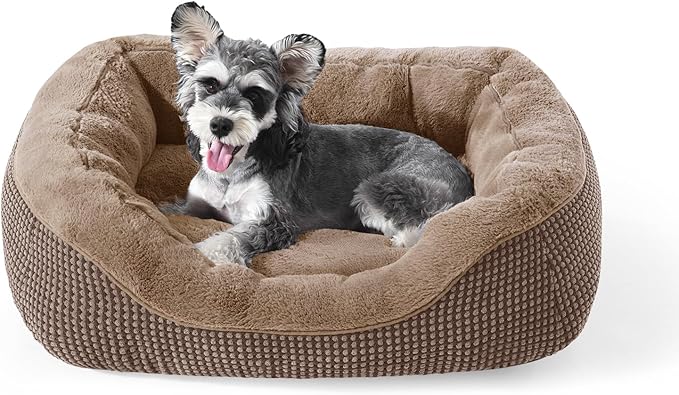 INVENHO Small Dog Bed Washable Orthopedic Calming Warming Durable Pet Bed with Anti-Slip Bottom